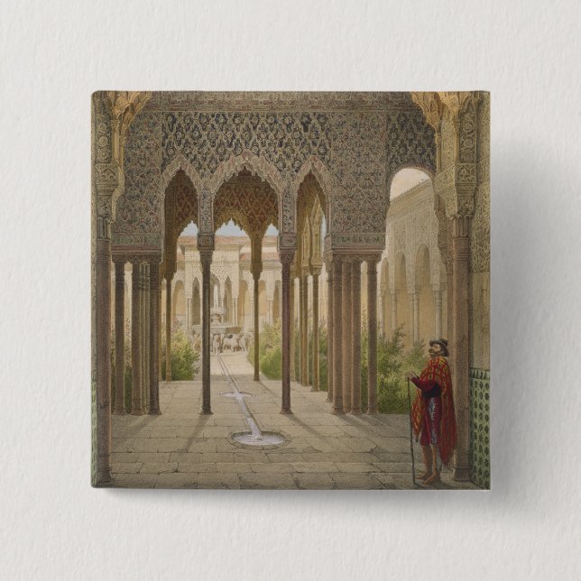 The Court of the Lions, the Alhambra, Granada, 185 Pinback Button (Front)