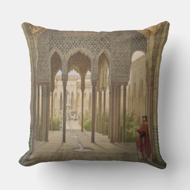 The Court of the Lions, the Alhambra, Granada, 185 Throw Pillow (Front)