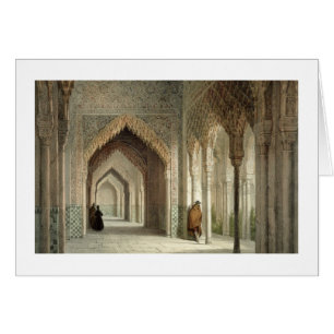 The Court Room of the Alhambra, Granada, 1853 (lit Cards