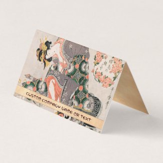 The Courtesan with cat  Kitagawa Utamaro geisha Business Card