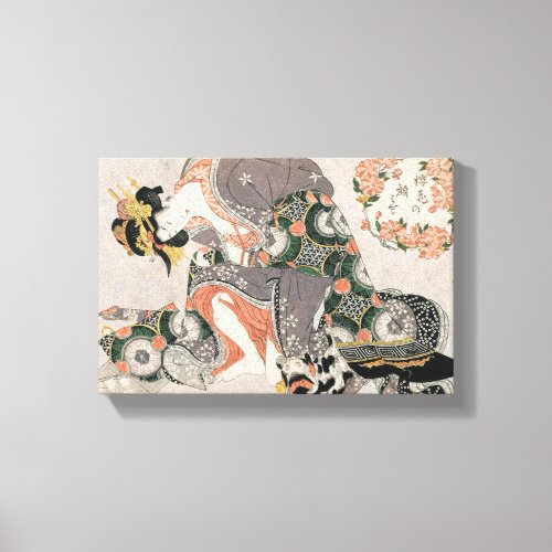 The Courtesan with cat  Kitagawa Utamaro geisha Canvas Print