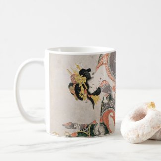 The Courtesan with cat  Kitagawa Utamaro geisha Coffee Mug