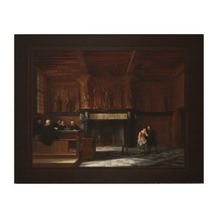 The Courtroom Of The Burgt Vrije, In Bruges Wood Wall Art