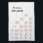The Cousin Explainer Kitchen Tea Towel<br><div class="desc">If you have ever wondered how your first cousin's kids are related to you or your kids,  bring this conversation starter to your next family reunion.</div>