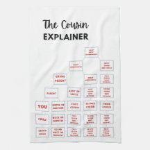 The Cousin Explainer Kitchen Tea Towel