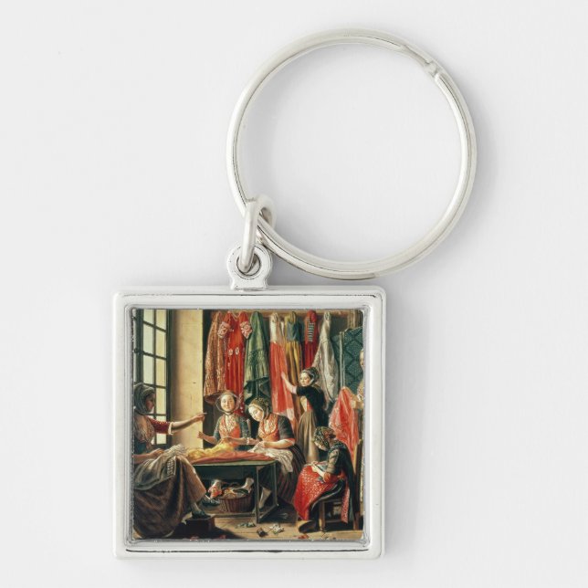 The Couturier's workshop, Arles, 1760 Keychain (Front)