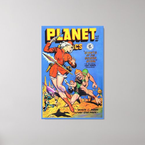 The cover of Planet Comics 55  Vintage Comic Canvas Print