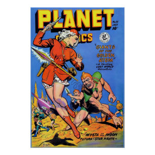 The cover of Planet Comics #55 Vintage Comic Poster