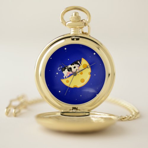 The Cow Jumped Over The Cheese Moon Fun Storybook Pocket Watch