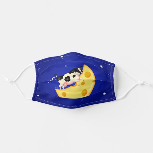 The Cow Jumped Over the Cheese Moon Nursery Rhyme Adult Cloth Face Mask