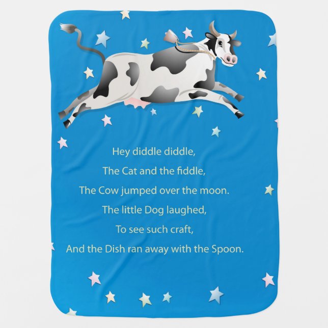 The Cow Jumped Over the Moon Baby Blanket (Front)