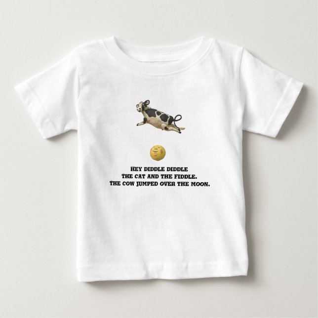 The Cow Jumped Over The Moon Baby T-Shirt (Front)