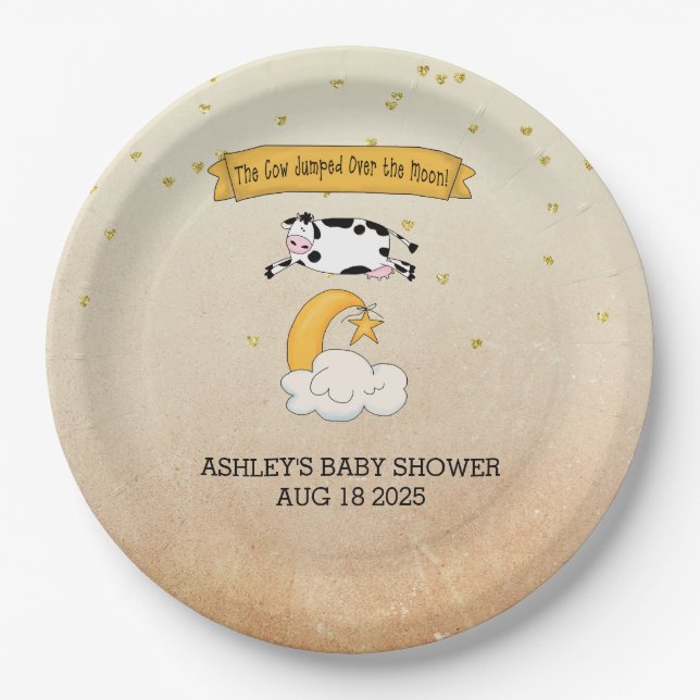  The Cow Jumped Over the Moon Book Theme Paper Plates (Front)