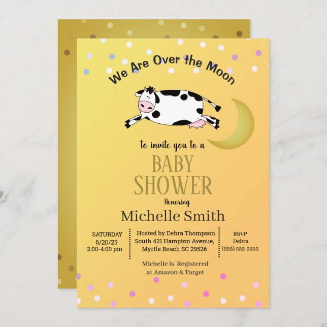 The Cow Jumped Over The Moon Invitation (Front/Back)