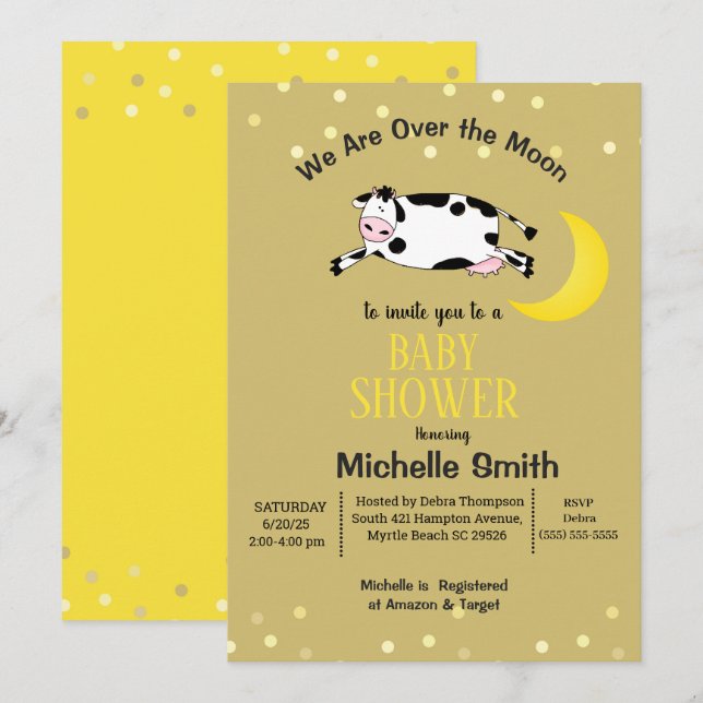 The Cow Jumped Over The Moon Invitation (Front/Back)