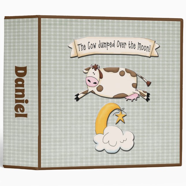 The Cow Jumped Over The Moon Photo Album 3 Ring Binder (Front/Spine)