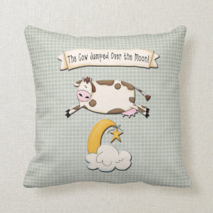 The Cow Jumped Over the Moon Throw Pillow