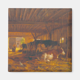 The Cow shed, 19th century Magnet