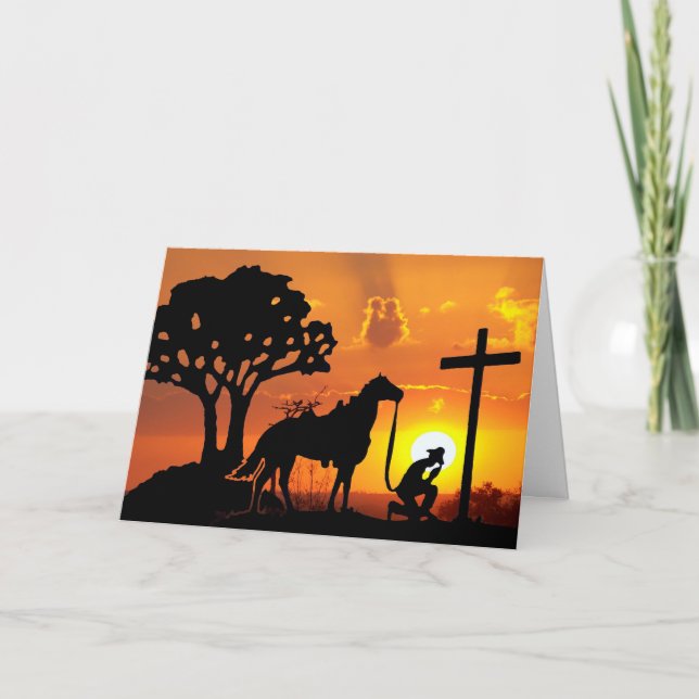 The Cowboy at the Cross Easter Greeting Card Art (Front)