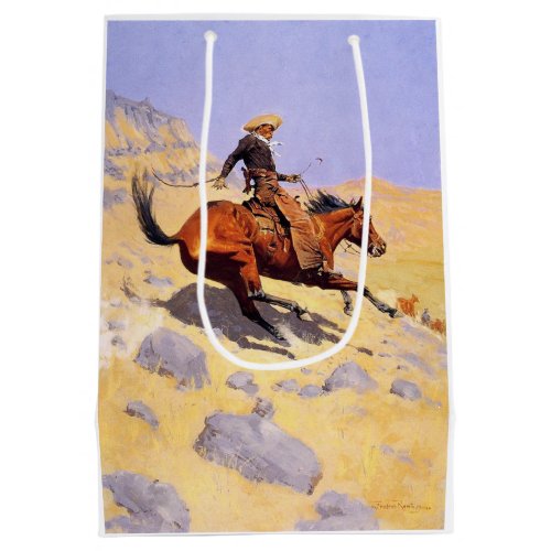 The Cowboy by Frederic Remington Medium Gift Bag