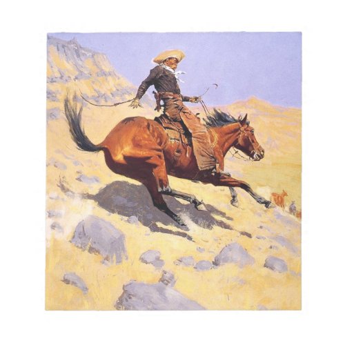 The Cowboy by Frederic Remington Notepad