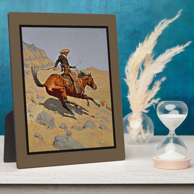 The Cowboy by Frederic Remington Plaque (Side)