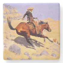The Cowboy (by Frederic Remington) Stone Coaster