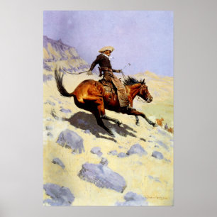 The Cowboy by Remington, Vintage Cavalry Military Poster
