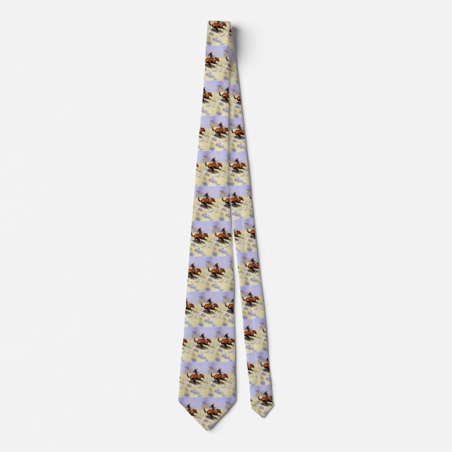 The Cowboy by Remington, Vintage Cavalry Military Tie (Front)
