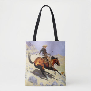 The Cowboy by Remington, Vintage Cavalry Military Tote Bag