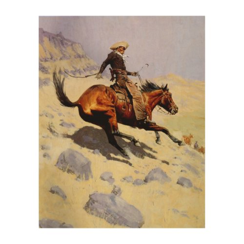 The Cowboy by Remington Vintage Cavalry Military Wood Wall Decor