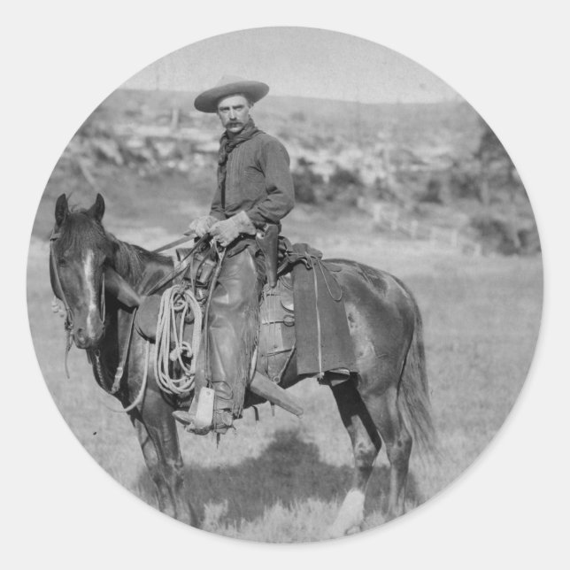 The Cowboy Classic Round Sticker (Front)