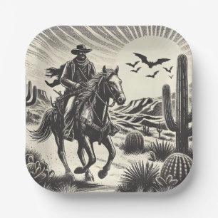 The Cowboy in Desert Paper Plates