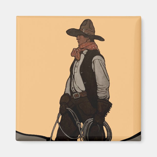 The Cowboy Magazine Cover by NC Wyeth Magnet (Front)