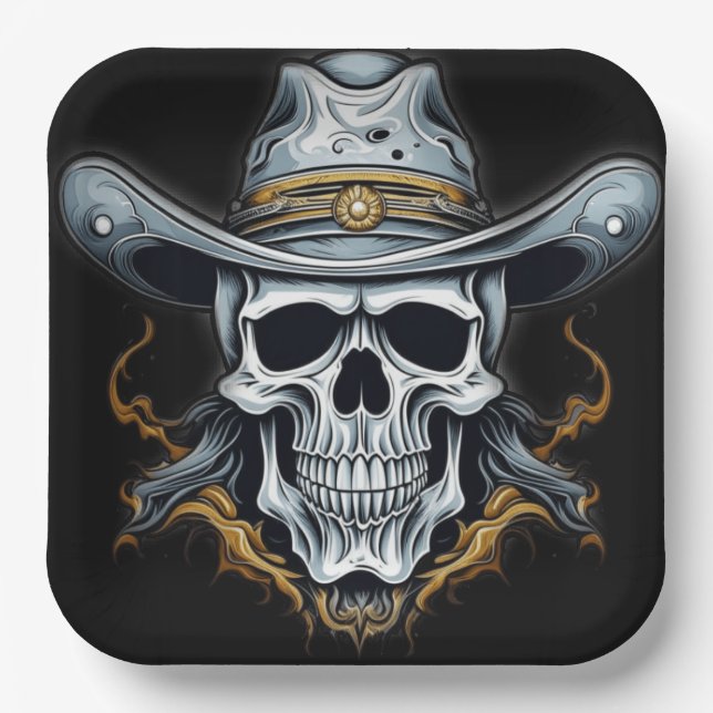 The Cowboy Skeleton Paper Plates (Front)