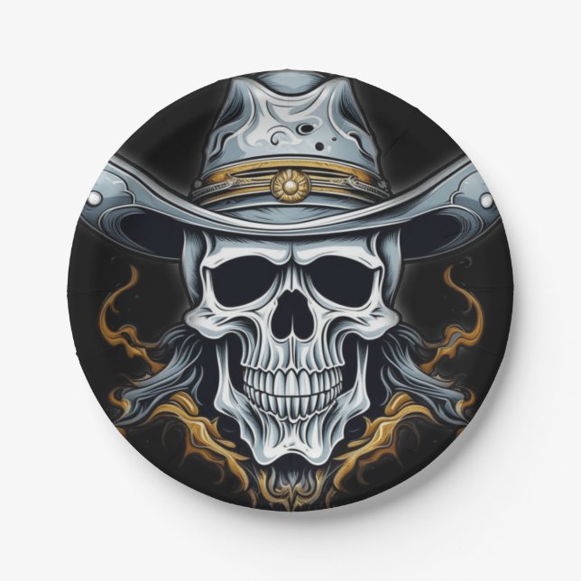 The Cowboy Skeleton Paper Plates (Front)