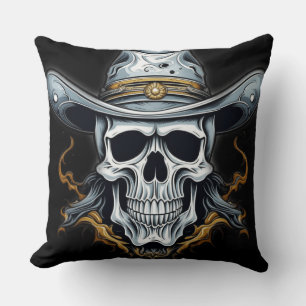The Cowboy Skeleton Throw Pillow