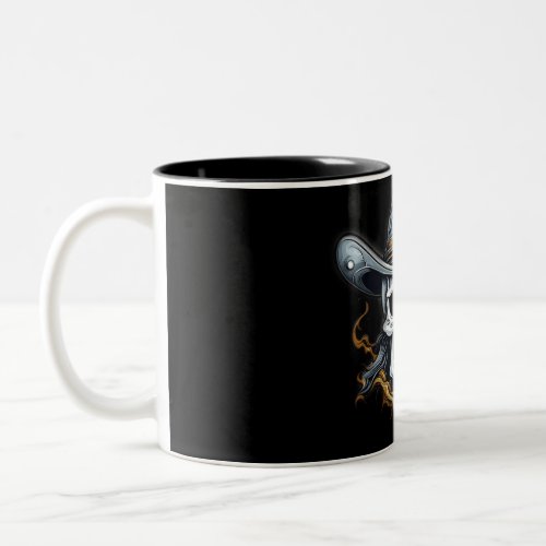 The Cowboy Skeleton Two_Tone Coffee Mug