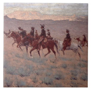 The Cowpunchers (w/c on paper) Ceramic Tile