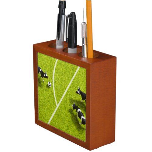 The cows playing soccer desk organizer
