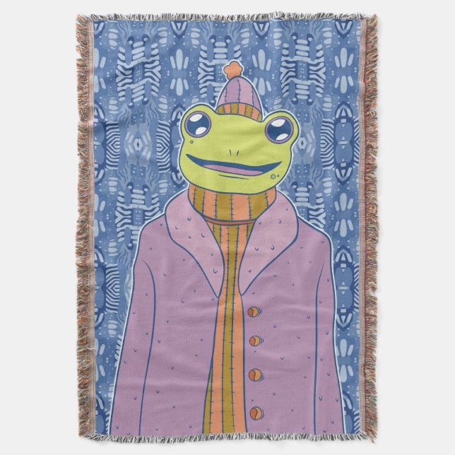 The Cozy Frog Throw Blanket (Front Vertical)