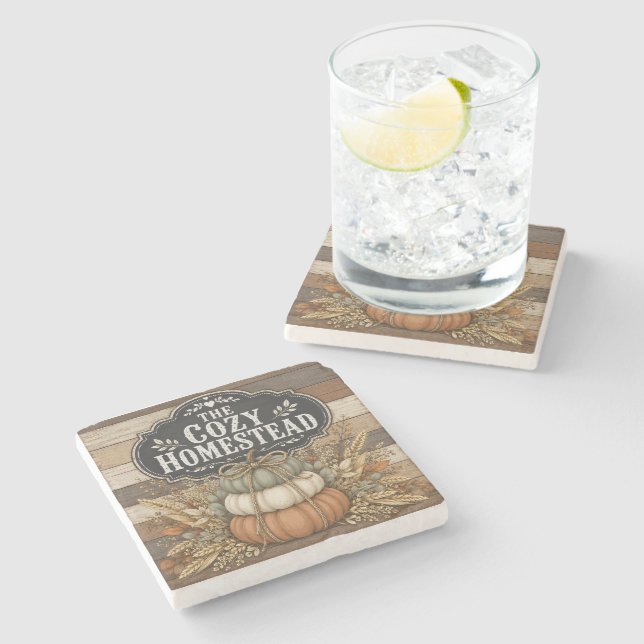 The Cozy Homestead Stone Coaster (Side)