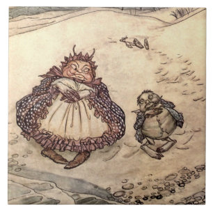 “The Crab and His Mother” by Arthur Rackham Ceramic Tile
