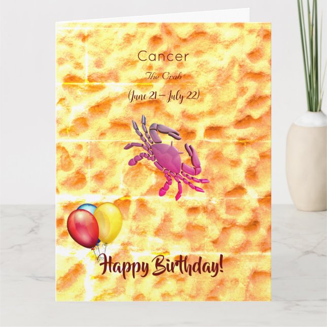  The Crab (June 21 – July 22) Birthday Card (Front)