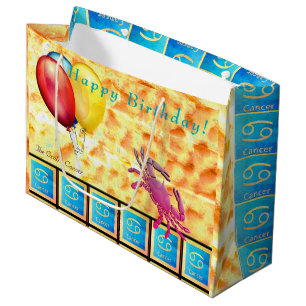 The Crab (June 21 – July 22) Birthday Large Gift Bag