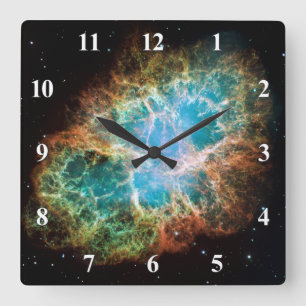 The Crab Nebula Celestial Space Photo Square Wall Clock