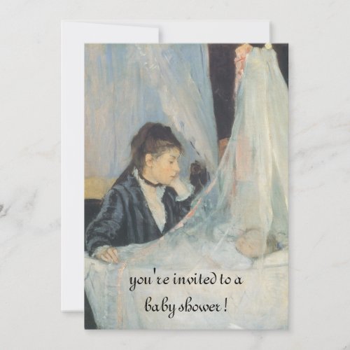 The Cradle by Berthe Morisot, Elegant Baby Shower Custom Announcements