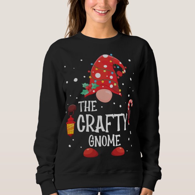 The Crafty Gnome Matching Family Christmas Gnome P Sweatshirt (Front)