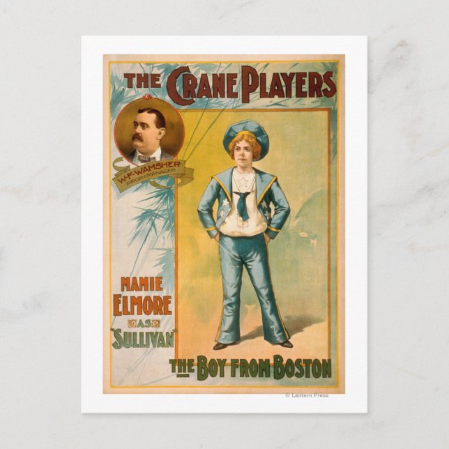 The Crane Players, The Boy from Boston Theatre Postcard (Front)
