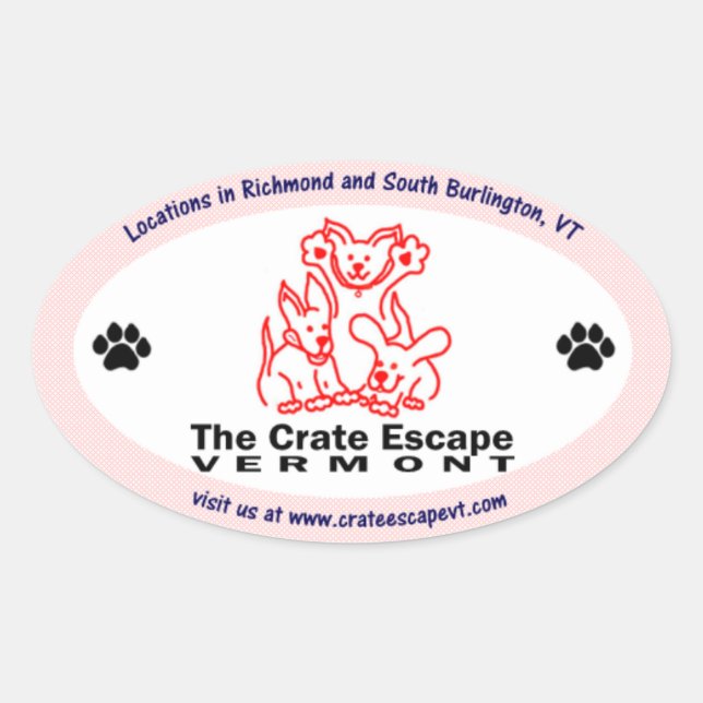 The Crate Escape Oval Sticker (Front)